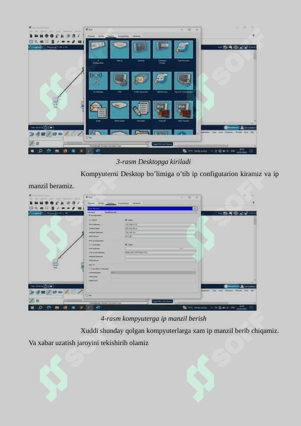 Cisco Packet Tracer  Lokal kompyuter tarmoqlari Ethernet texnologiyasi, Fast Ethernet texnologiyasi orqali tarmoqlarni yaratish 4