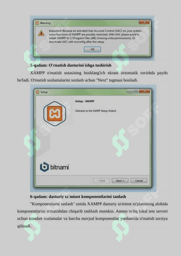 XAMPP dasturini kompyuterga o’rnatish va sozlash 2