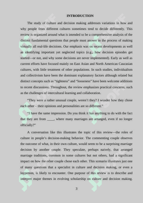 Decision-Making: Cross-Cultural Differences 3