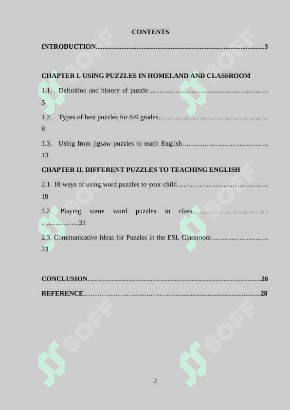 Using puzzles in developing cross cultural commonication for 8-9 grades 2