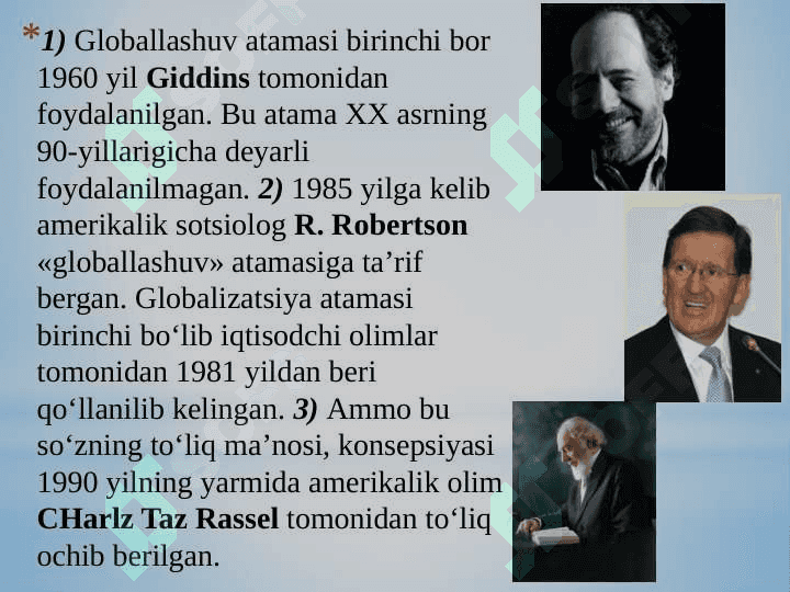 : GLOBAL JARAYONLAR VA BARQAROR TARAQQIYOT 5