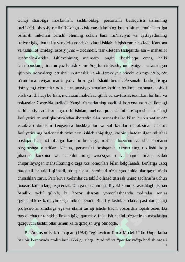 Firmalarda mehnat resurslaridan foydalanish samaradorligini oshirish yo'llari. 7