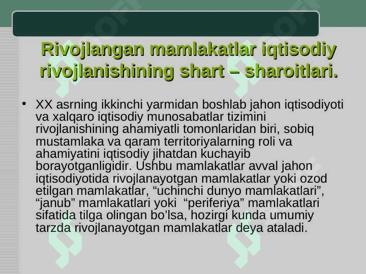 Jahon xo'jaligida iqtisodiy o'sish va ijtimoiy rivojlanish muammolari 3