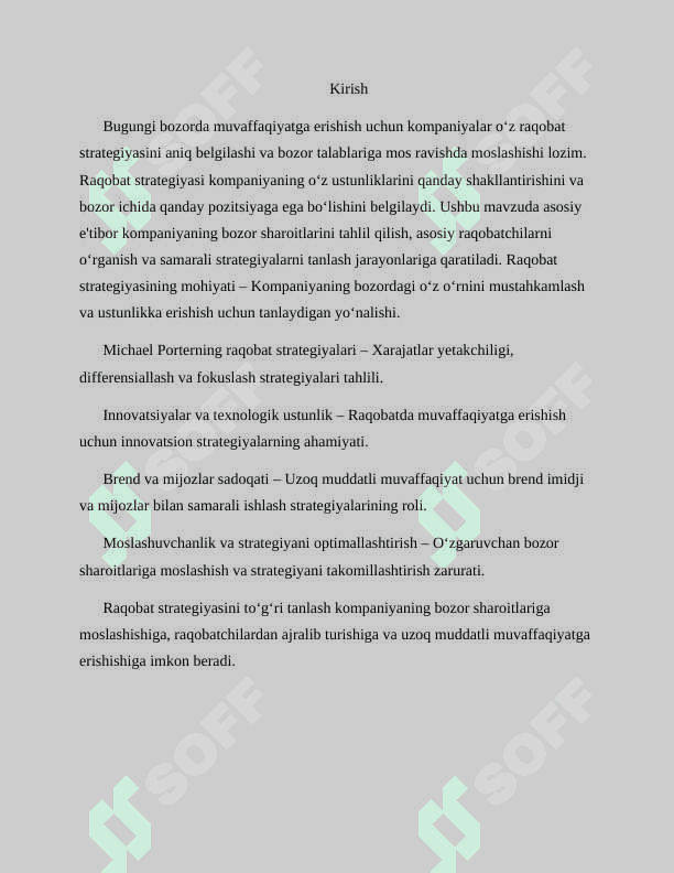 KAMPANYANING RAQOBAT STRATEGIYASINI TANLASH 2