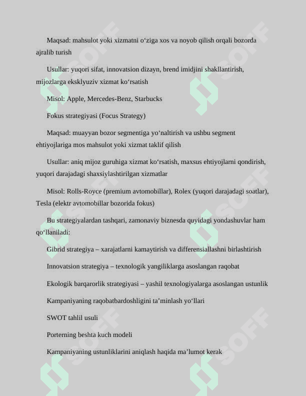 KAMPANYANING RAQOBAT STRATEGIYASINI TANLASH 4
