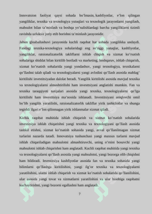 Innovatsion risklar va ularning tavsiflanishi 7