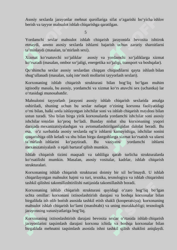 Korxona ishlab chiqarish faoliyatini boshqarish va o’sish modellari. 7