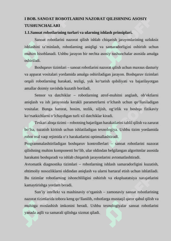 Sanoat roboti parametrlarini nazorat qilish uskunalari va vositalari. 6