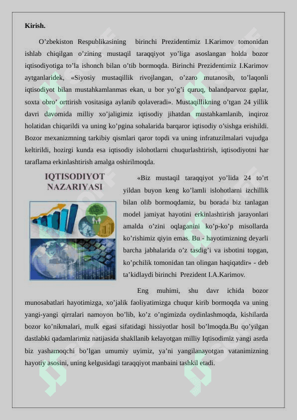 Hozirgi zamon iqtisodiyot nazariyasi rivojlanishining asosiy yo’nalishlari 2