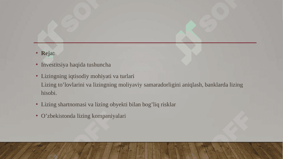 Investitsiyalarni moliyalashda lizing mexanizmi 2