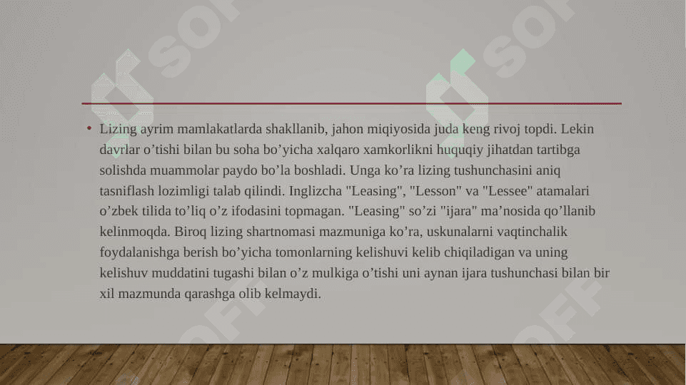 Investitsiyalarni moliyalashda lizing mexanizmi 8