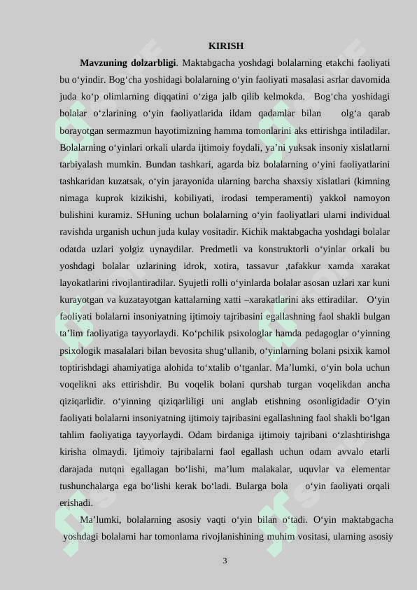 Maktabgacha yoshidagi bolalarda o‘yinning roli. 3