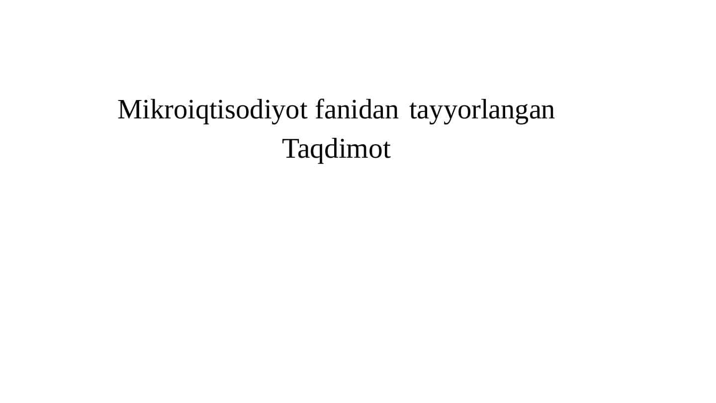 Yakka va bozor talabi