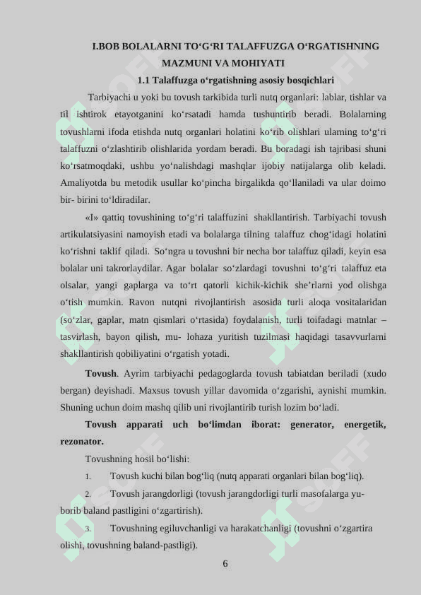 Tovushlаrning to‘g‘ri tаlаffuzi yuzаsidаn olib borilаdigаn ishlаr mazmuni 6