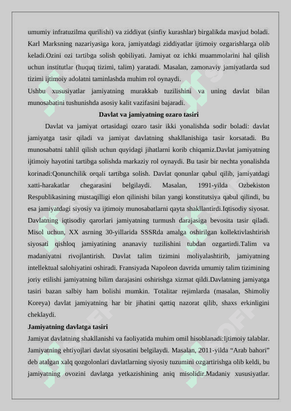 Davlat – jamiyat mavjud bolishining bir shakli sifatida 6