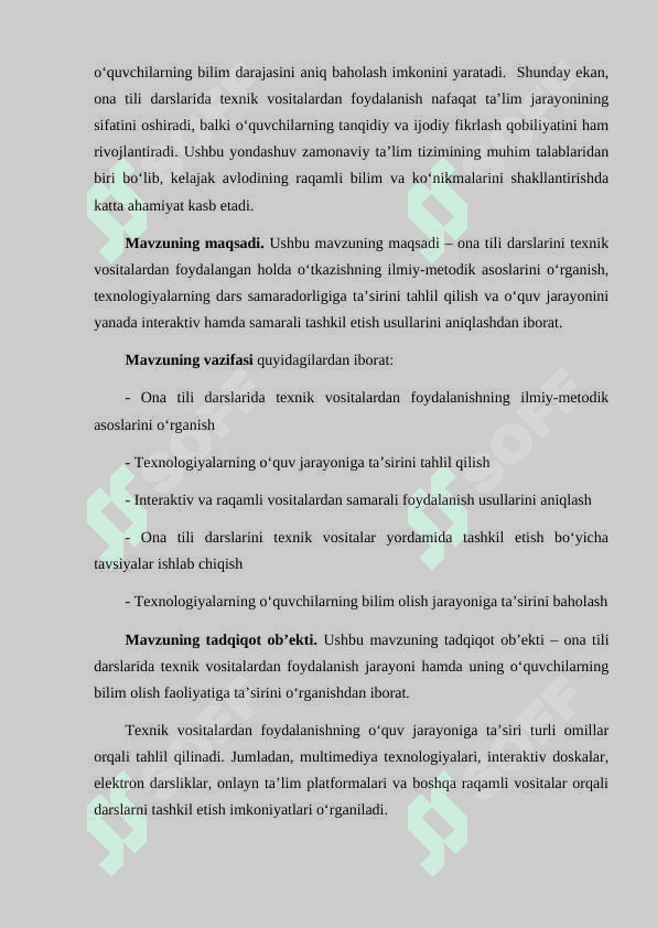 Ona tili darslarini texnik vositalardan foydalangan holatda o'tkazish 5