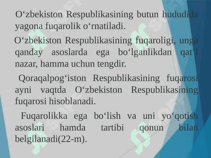 Insonning shaxsiy hamda siyosiy huquqlarini mustalhkamlash masalalari 7