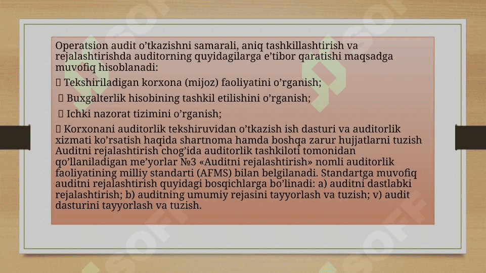 Operatsion auditni o’tkazish tartibi 2