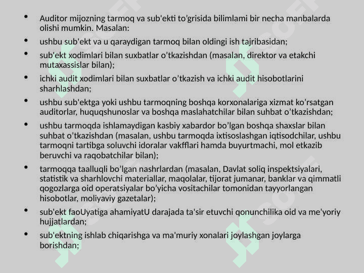 Audit tekshiruvining umumiy maqsadi 6