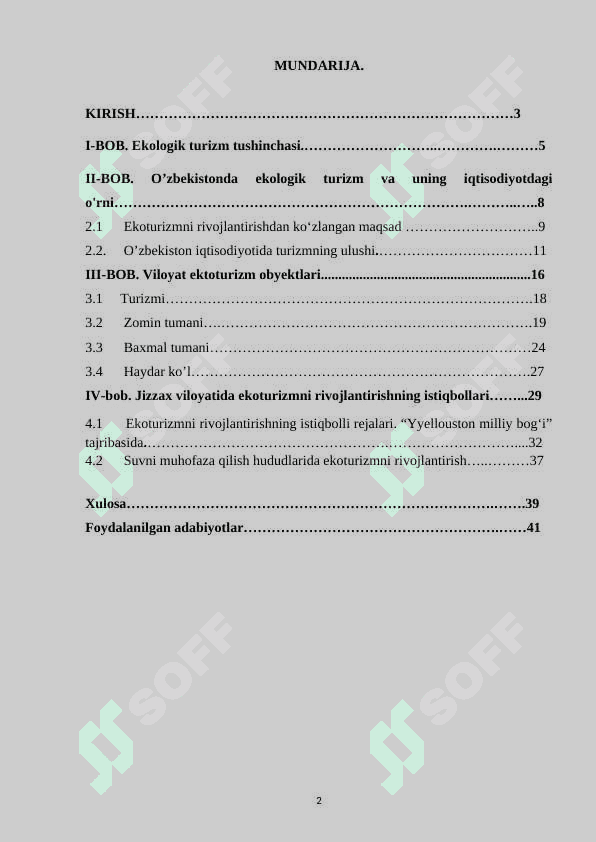 O’zbekiston ekologik turizmi.( Jizzax viloyati misolida) 2