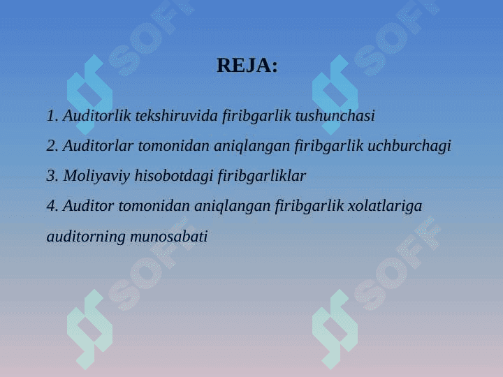 Auditorlik tekshiruvida firibgarlikni aniqlash mavzusida slayd 2