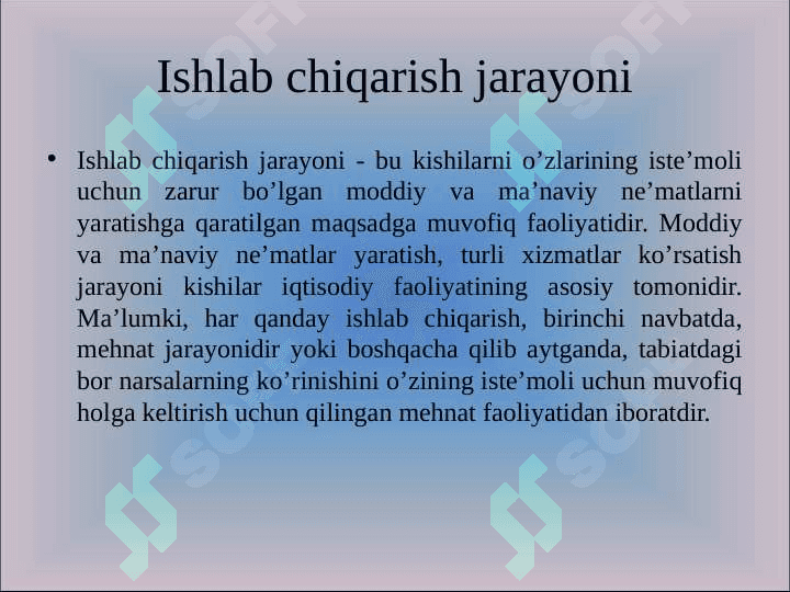 ISHLAB CHIQARISH JARAYONI AUDITI mavzusida 25 list slayd 3