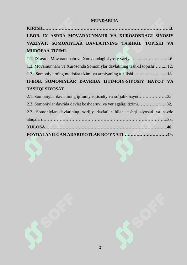 Mavzu: SOMONIYLAR kurs sifatli ishi 2
