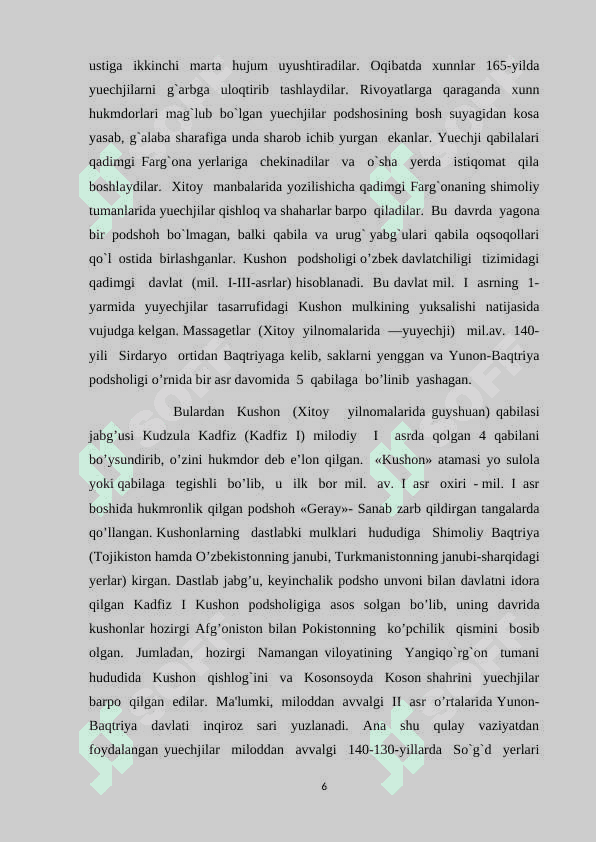 kushon davlati kurs ishi 6