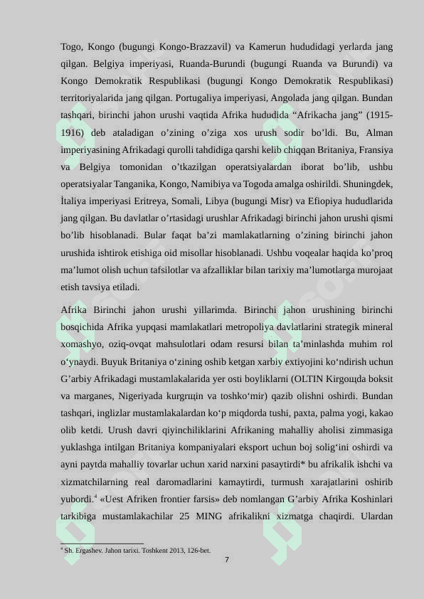 XX asrning birinchi yarmida tropik Afrika davlatlari 7
