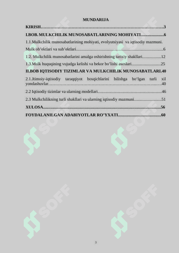 MULKCHILIK HUQUQLARINI IQTISODIY ASOSLARI 2