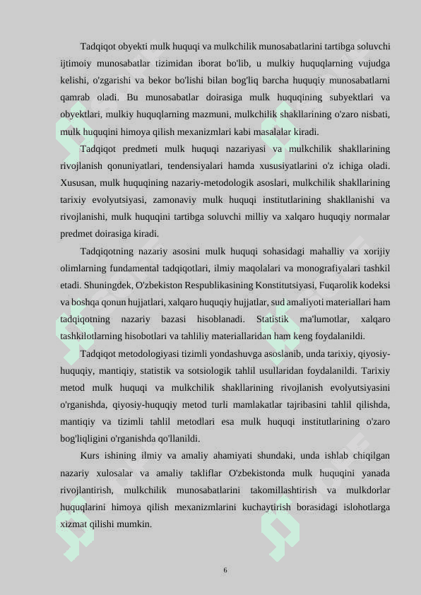 MULKCHILIK HUQUQLARINI IQTISODIY ASOSLARI 5
