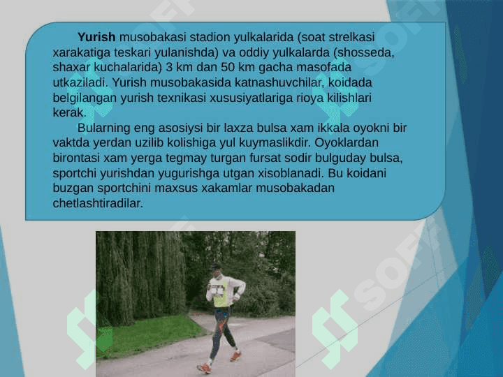 Sportcha yurish texnikasini o'rgatish 2