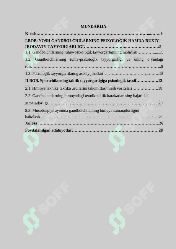 Gandbolchilarning ruhiy psixologik tayyorgarligining ahamiyati. 2