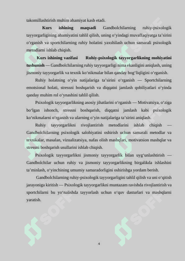 Gandbolchilarning ruhiy psixologik tayyorgarligining ahamiyati. 4