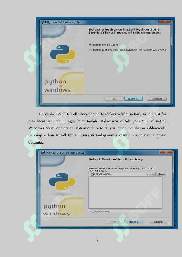PYTHON DASTURLASH TILIDA SODDA DASTURLARNI TUZISH 7