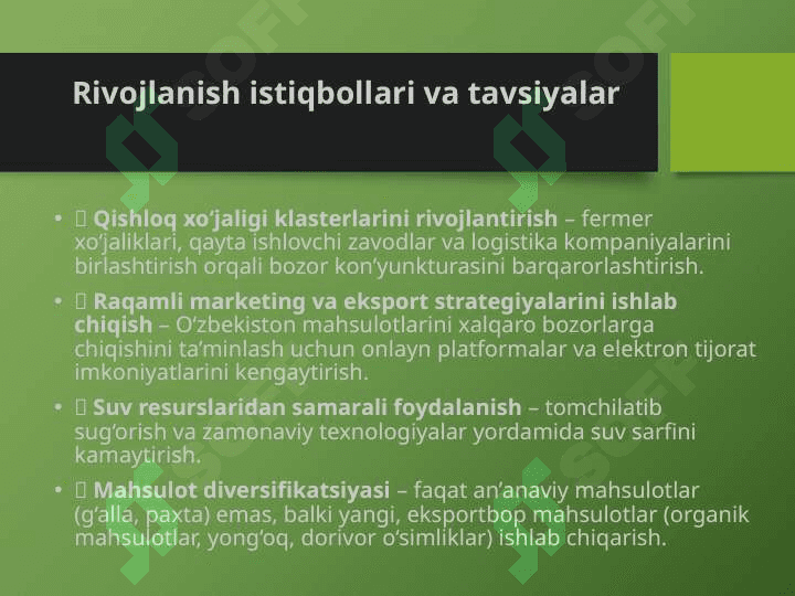 Iqtisоdiyotni mоdеrnizаtsiyalаsh shаrоitidа qishlоq хo‘jаligi mаhsulоtlаri bоzоri kоn`yunkturаsini rivоjlаntirish 6