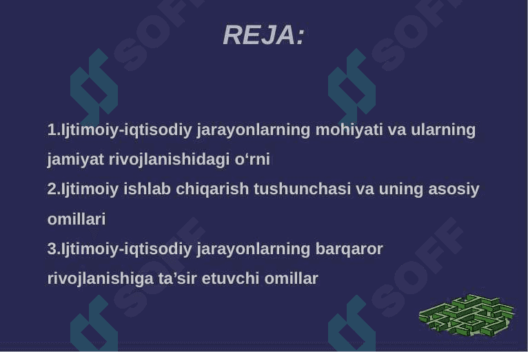 Ijtimоiy – iqtisоdiy jаrаyonlаr. Ijtimоiy ishlаb chiqаrish vа uning оmillаri. 2