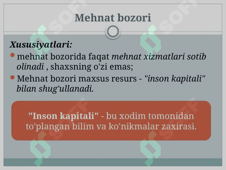 Mеhnаt bоzоrining shаkllаnishi vа ishsizlikning o‘zigа хоs хususiyatlаri 6