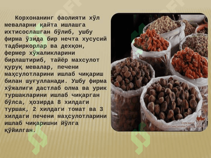 “GREEN FOOD”  agrofirmasi faoliyati tugrisida 8