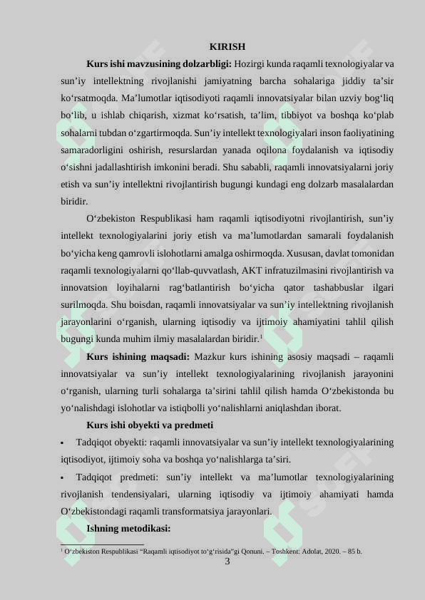"Raqamli innovatsiyalar va sun’iy intellekt: rivojlanish tendensiyalari va amaliy tatbiqlari" 3