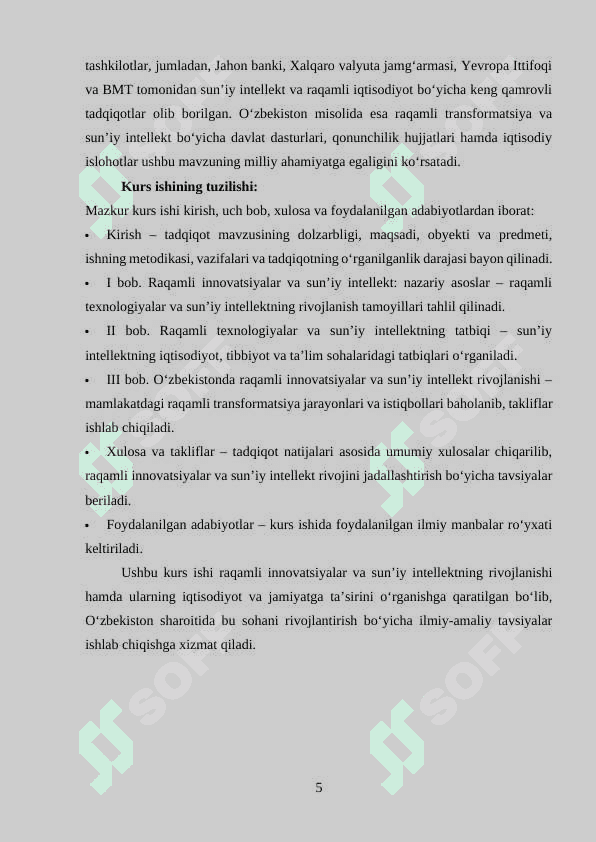 "Raqamli innovatsiyalar va sun’iy intellekt: rivojlanish tendensiyalari va amaliy tatbiqlari" 5