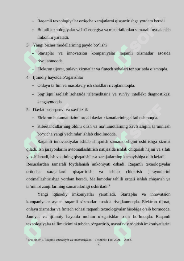 "Raqamli innovatsiyalar va sun’iy intellekt: rivojlanish tendensiyalari va amaliy tatbiqlari" 7