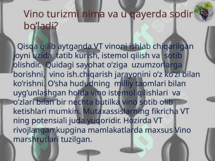 VINO TURIZmini(eco tourism) O’zbekistonda rivojlantirish 7