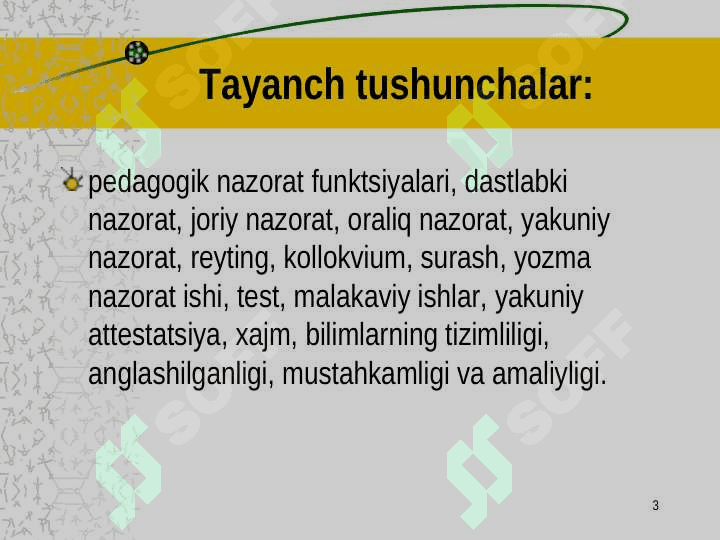 Maxsus fanlarni o‘qitish jarayonida talabalarning bilim, ko`nikma va malakalarini baholash tizimi 3