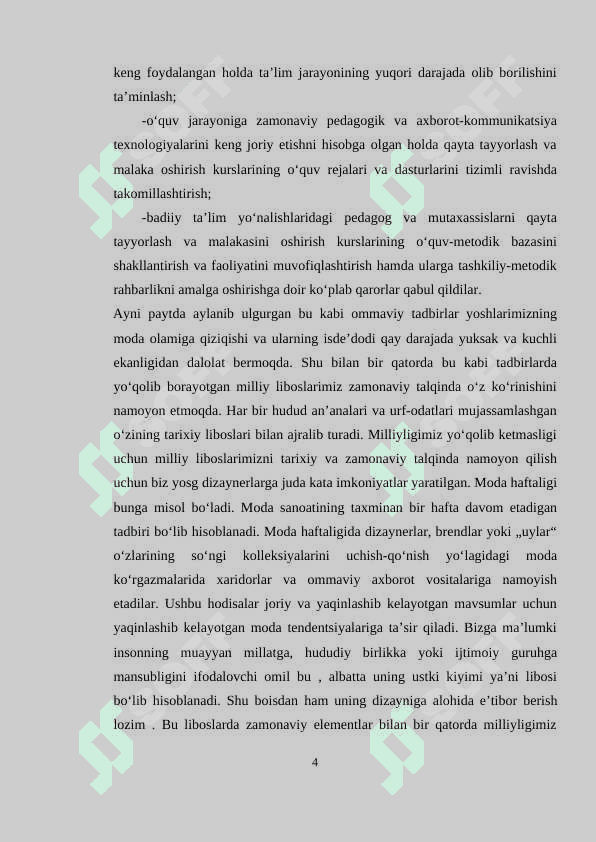 MILLIY ELEMENTLARNI QO’LLAB AYOLLAR KIYIMI DIZAYN LOYIHASI VA TEXNOLOGIK JARAYONINI ISHLAB CHIQISH 4