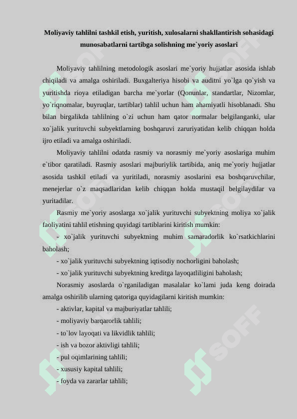 Moliyaviy tahlilni tashkil etish va axborot manbalari 2