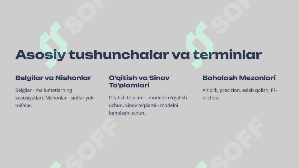 Tasniflash masalalari 2