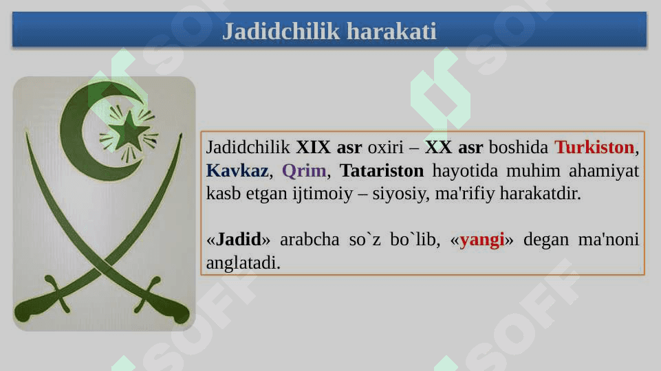 Jadidlar harakatining vujudga kelishi, ularning islohotchilik faoliyati. Turkistonda sovet hokimiyatining o’rnatilishi.Ikkinchi jahon urushi yillarida O’zbek xalqining fashizm ustidan qozonilgan g’alabaga qo’shgan hissasi. O’zbekistonlik jangchilarning fashizmni tor-mor etishdagi jasoratlari. 2