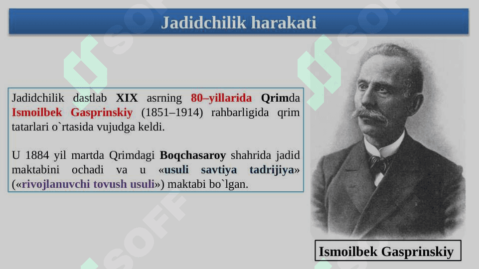 Jadidlar harakatining vujudga kelishi, ularning islohotchilik faoliyati. Turkistonda sovet hokimiyatining o’rnatilishi.Ikkinchi jahon urushi yillarida O’zbek xalqining fashizm ustidan qozonilgan g’alabaga qo’shgan hissasi. O’zbekistonlik jangchilarning fashizmni tor-mor etishdagi jasoratlari. 3