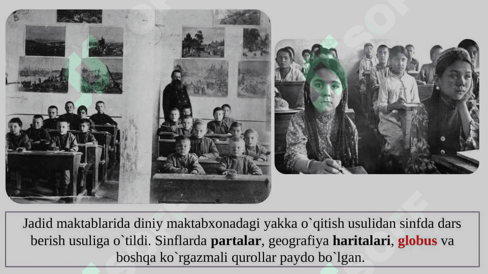 Jadidlar harakatining vujudga kelishi, ularning islohotchilik faoliyati. Turkistonda sovet hokimiyatining o’rnatilishi.Ikkinchi jahon urushi yillarida O’zbek xalqining fashizm ustidan qozonilgan g’alabaga qo’shgan hissasi. O’zbekistonlik jangchilarning fashizmni tor-mor etishdagi jasoratlari. 8